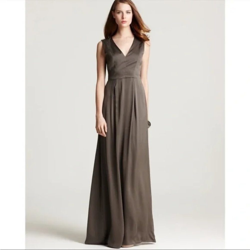 Theory Dark Taupe Silk Dress - Size 4